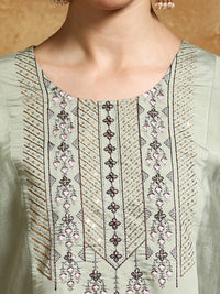 Varanga Women Floral Embroidered Regular Thread Work Kurta with Trousers & With Dupatta