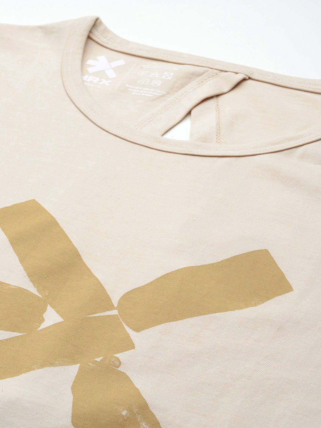 HRX by Hrithik Roshan Printed Cut Out Back Yoga T-shirt