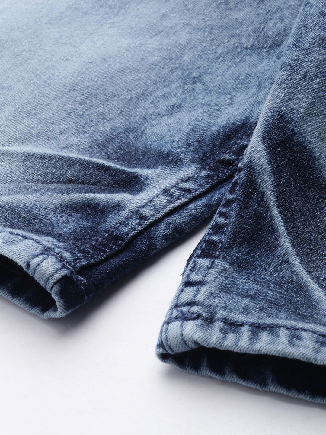 The Indian Garage Co Men Blue Slim Fit Denim Shorts