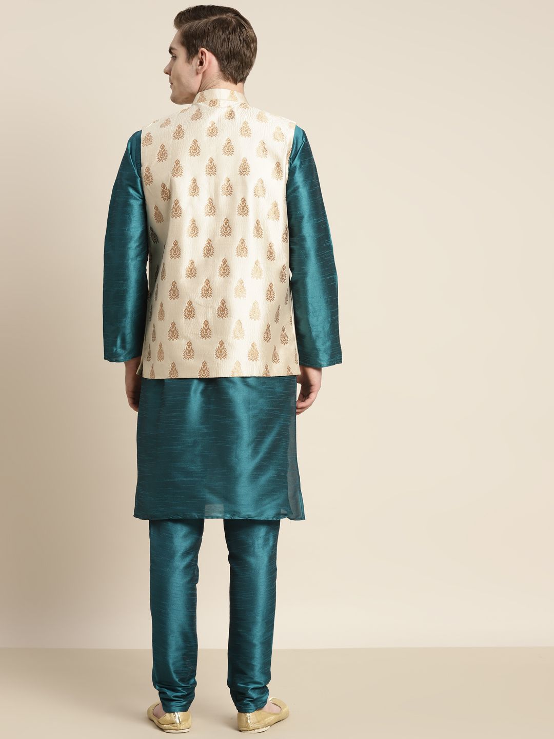SOJANYA Men Green Ethnic Motifs Kurta with Churidar