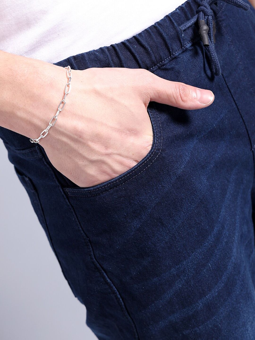 The Indian Garage Co Men Light Fade Stretchable Cargo Denim Joggers