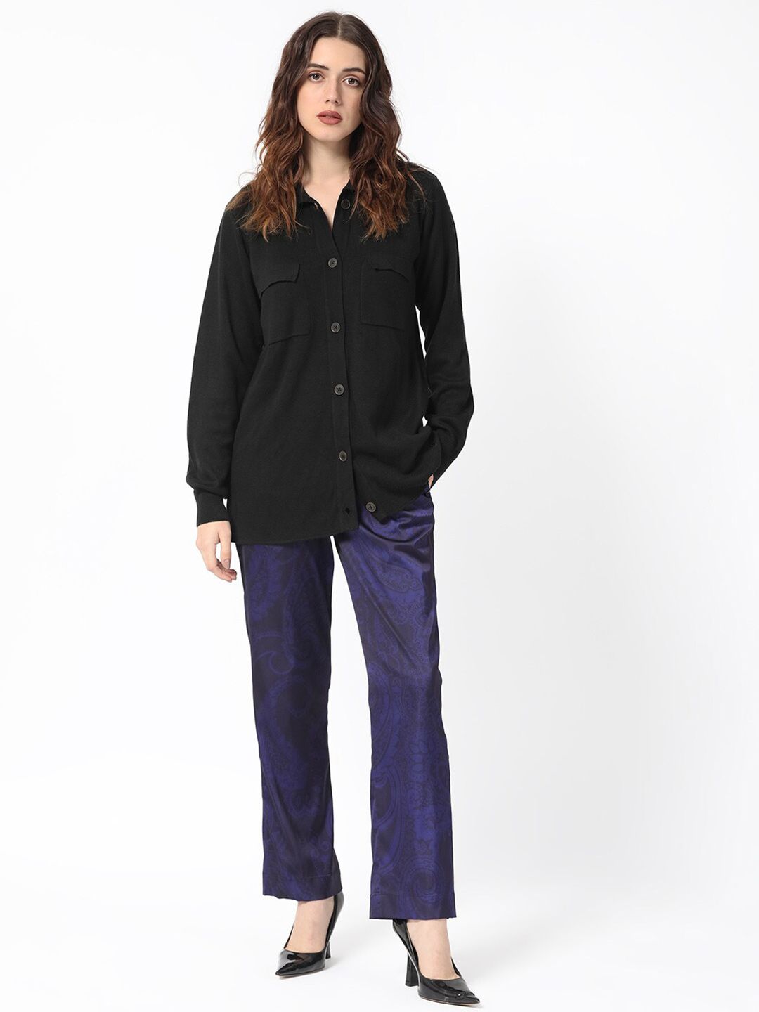 RAREISM Regular Fit Spread Collar Casual Shirt