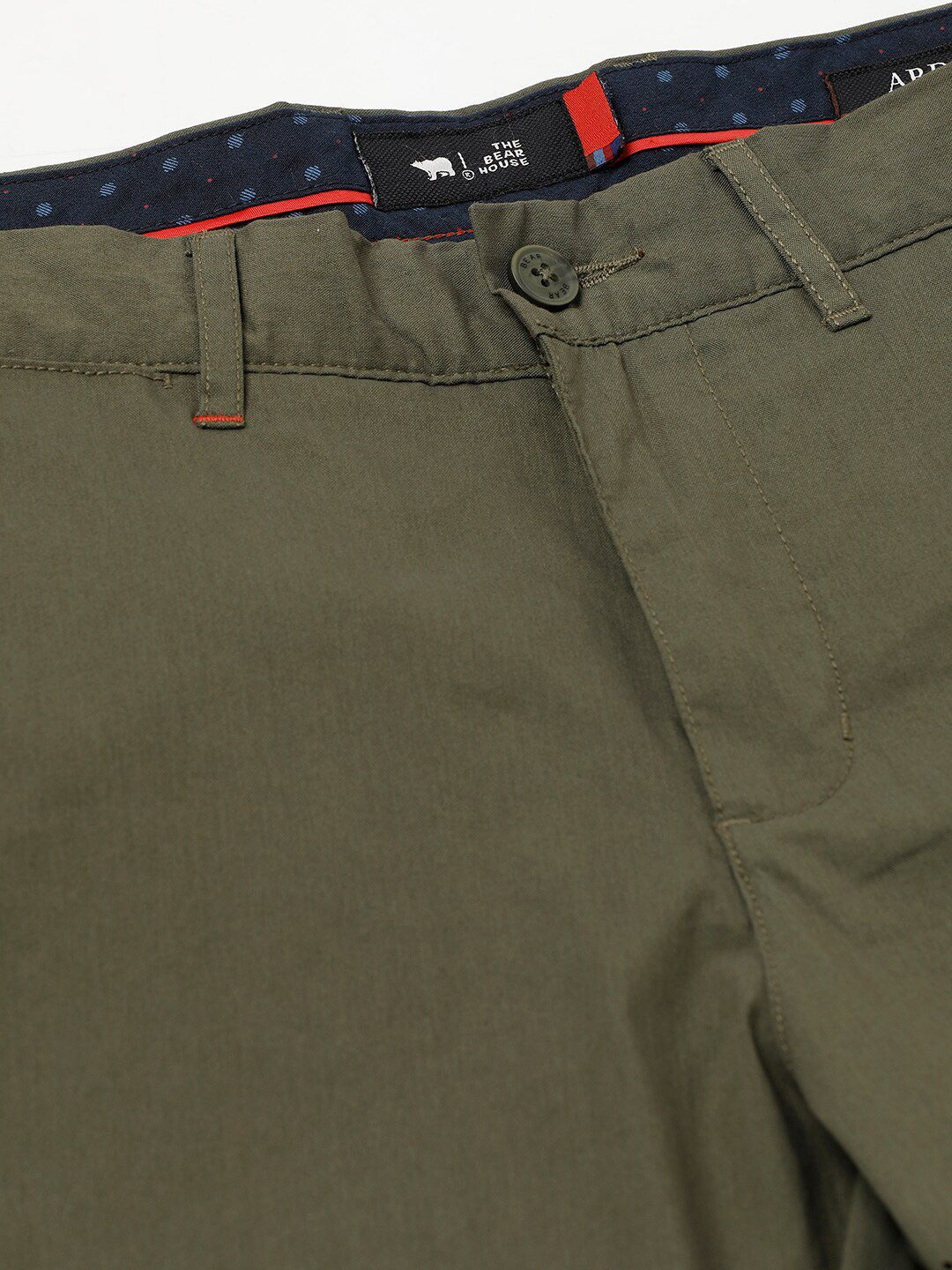 THE BEAR HOUSE Men Tapered Fit Mid-Rise Pure Cotton Chinos