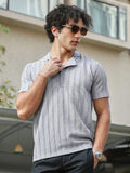 Campus Sutra Men Self Design Polo Collar Cotton T-shirt