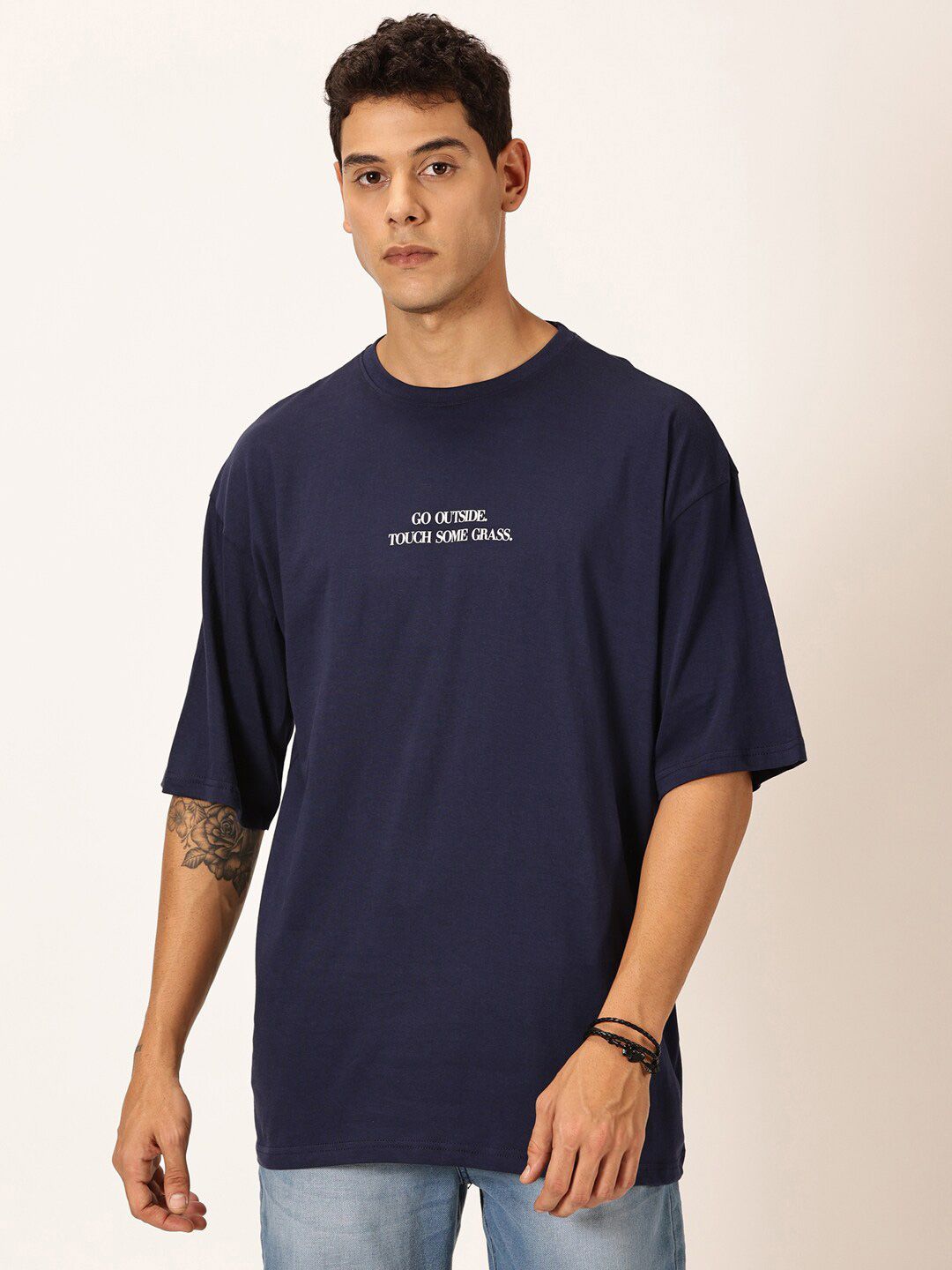 Thomas Scott Round Neck Typography Printed Cotton Oversized T-shirt