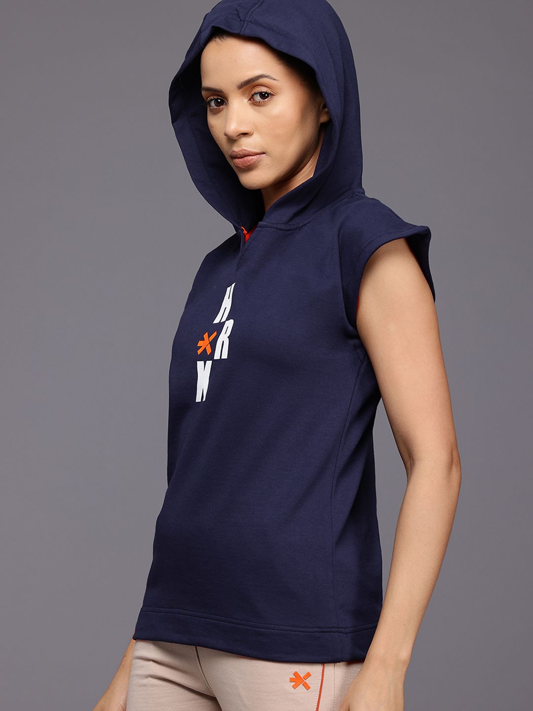 HRX by Hrithik Roshan Printed Hooded Training Sweatshirt