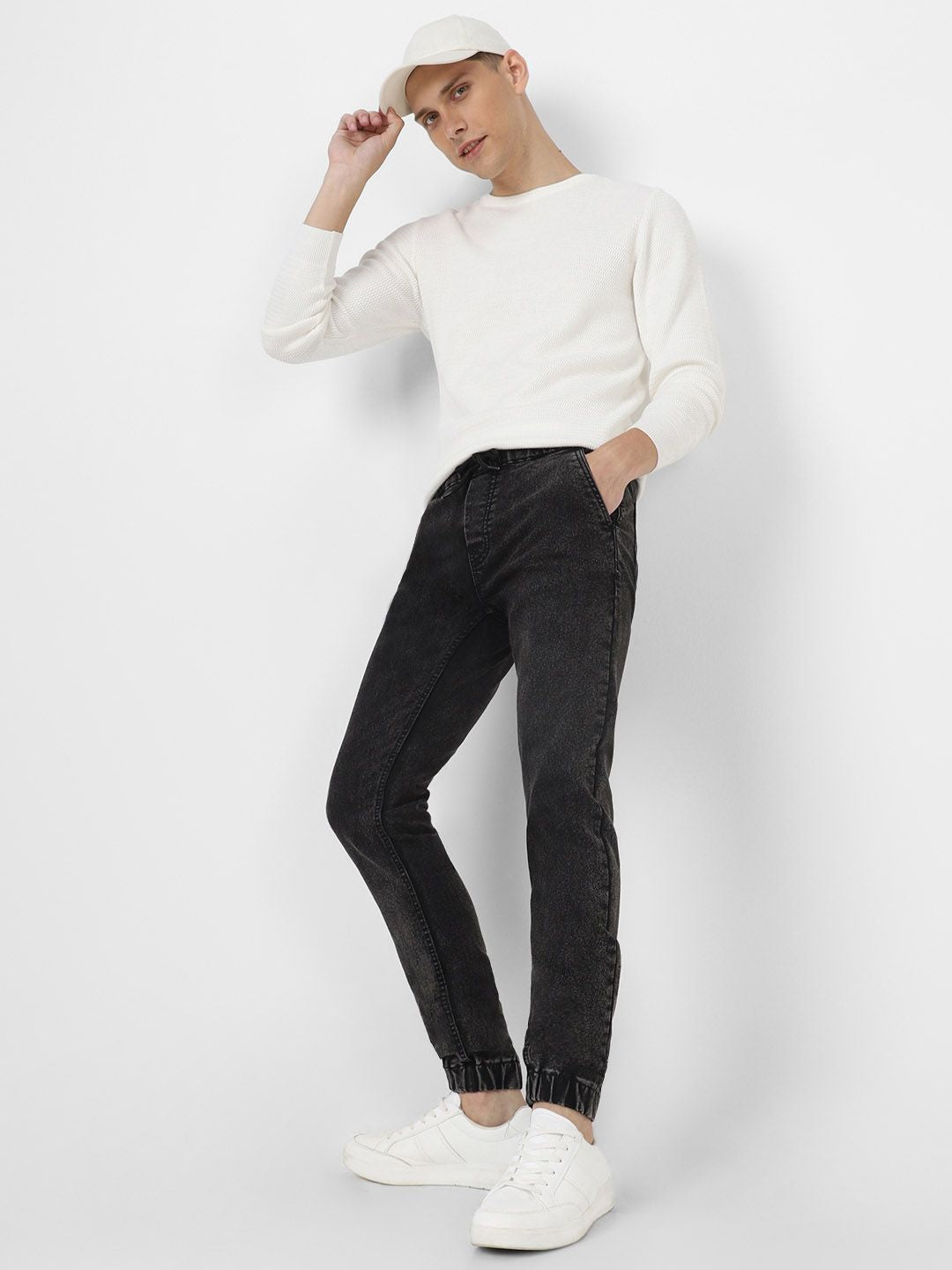 Urbano Fashion Men Slim Fit Light Fade Stretchable Cotton Joggers