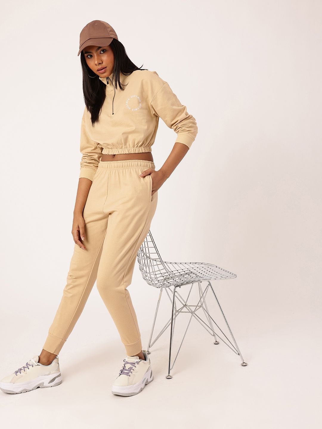 Kook N Keech Relaxed Crop Sweatshirt With Joggers Co-Ords Set