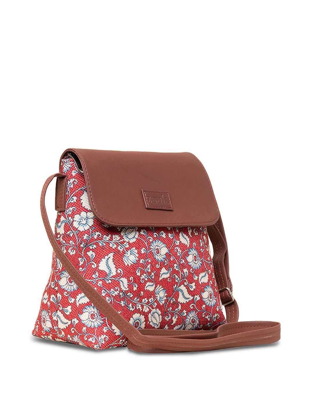 ZOUK Brown Ethnic Motifs Printed Shopper Sling Bag