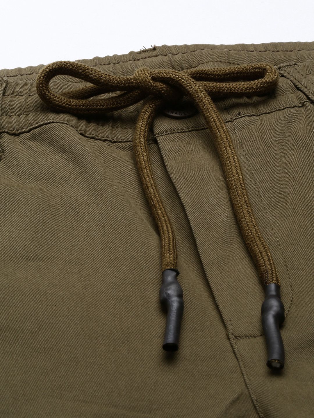 The Indian Garage Co Men Olive Green Slim Fit Chinos Trousers