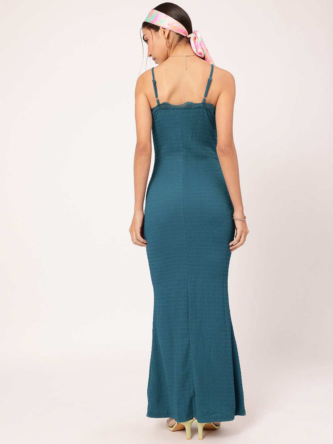 DressBerry Textured Urbanism Lace Insert Detail Maxi Dress