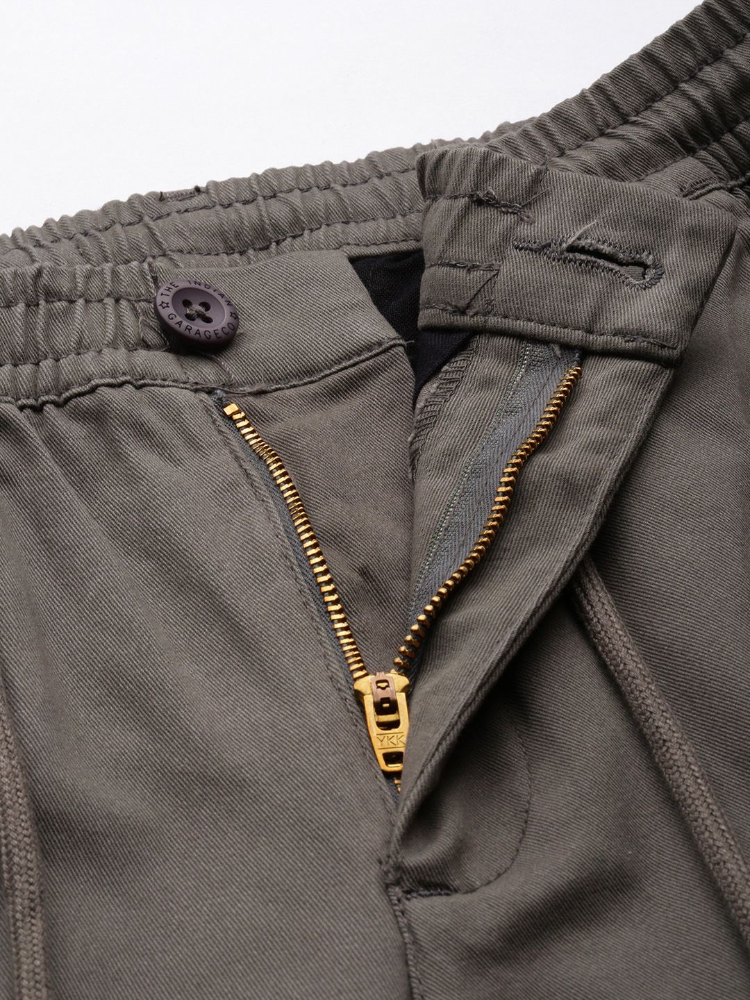 The Indian Garage Co Men Grey Slim Fit Chinos Trousers
