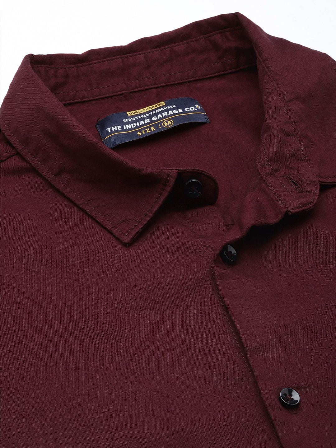 The Indian Garage Co Men Burgundy Solid Comfort Casual Shirt