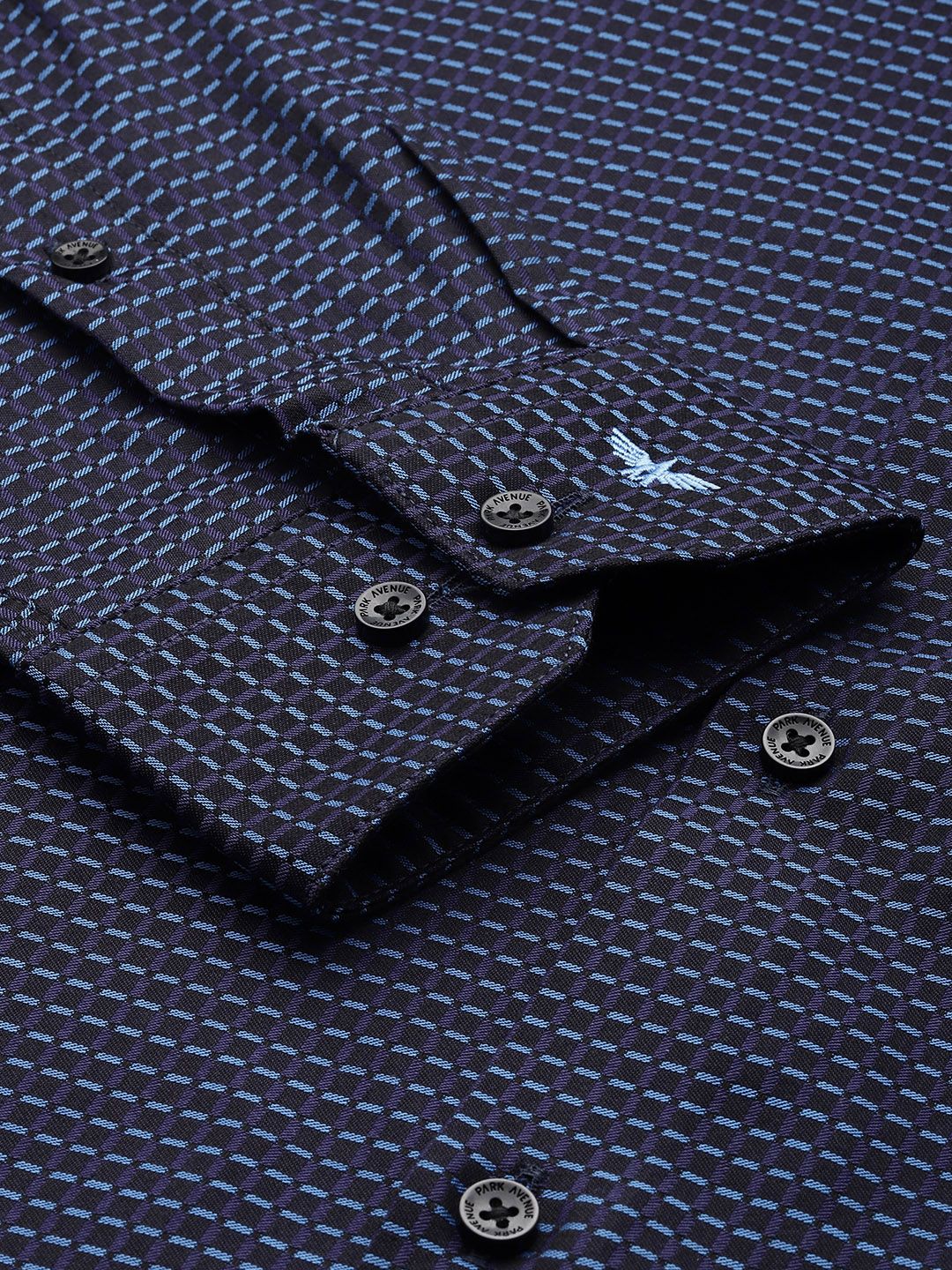 Park Avenue Pure Cotton Self-Design Slim Fit Formal Shirt