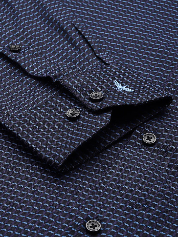 Park Avenue Pure Cotton Self-Design Slim Fit Formal Shirt
