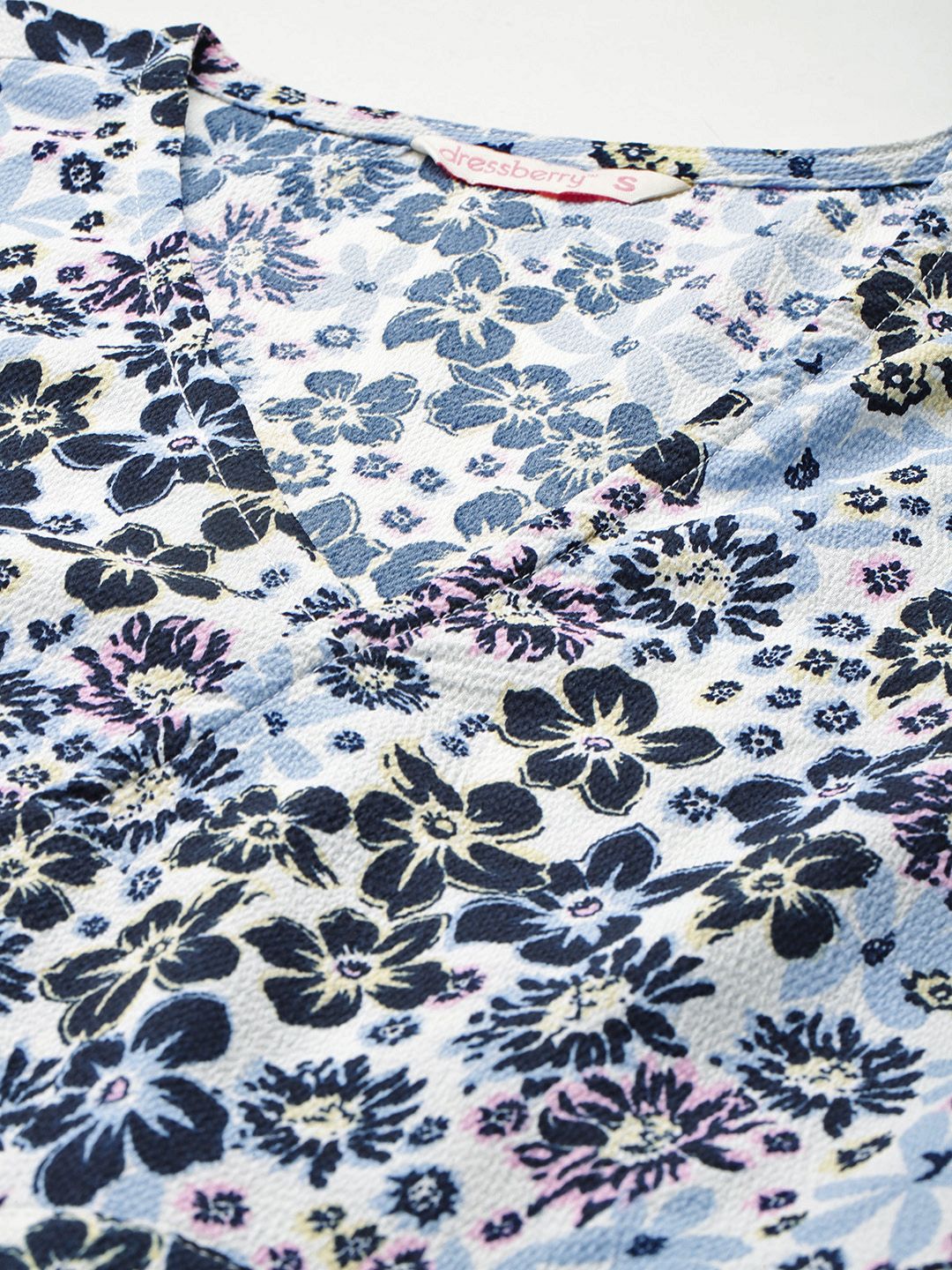 DressBerry Floral Print Puff Sleeve Fit & Flare Midi Dress