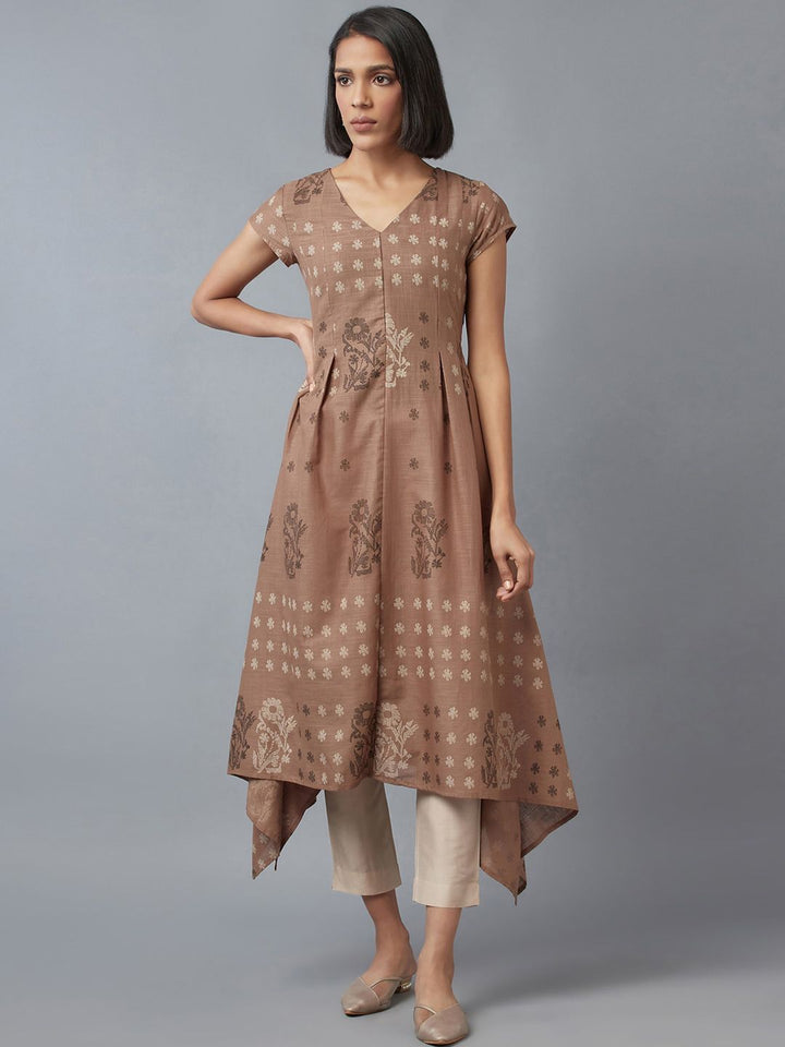 W Women Ethnic Motifs Printed Thread Work Anarkali Kurta