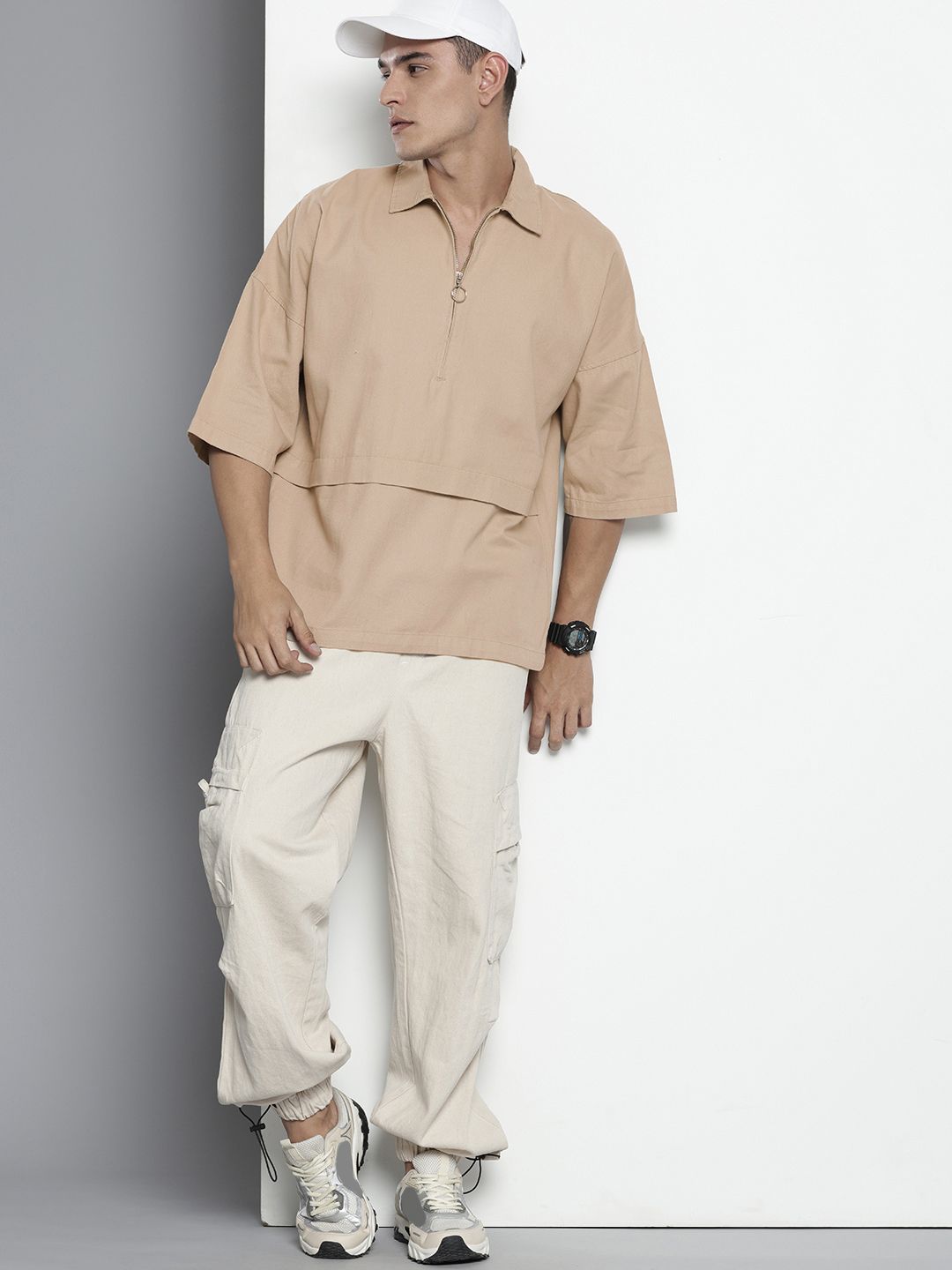 The Indian Garage Co. Oversized Fit Pure Cotton Casual Shirt