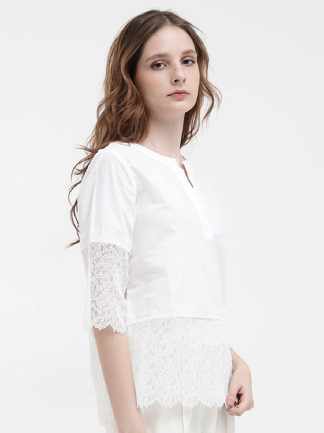 RAREISM Inna V-Neck Bell Sleeves Cotton Top