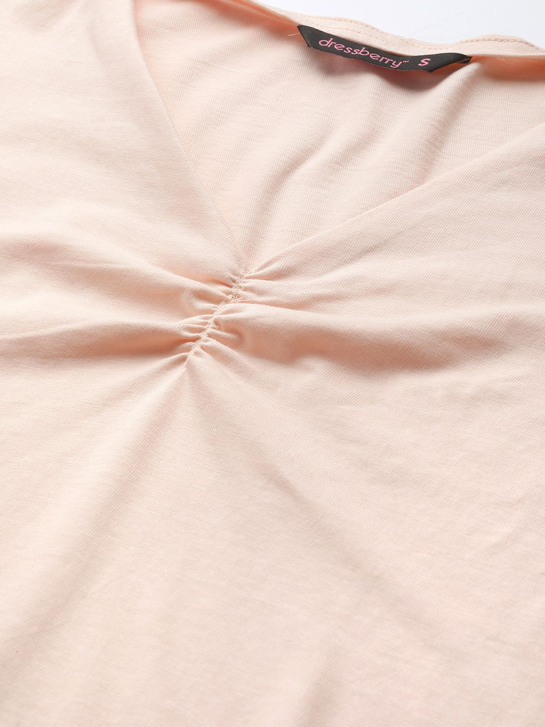 DressBerry Solid V-Neck Cotton Top