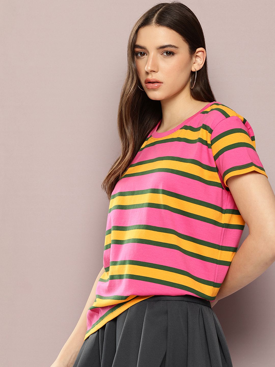 Dillinger Womens Short Sleeve Boxy Regular Yarn Dyed Tshirt