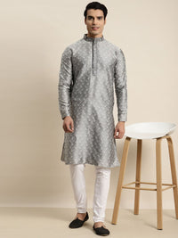 SOJANYA Men Ethnic Motifs Woven Design Jacquard Straight Kurta