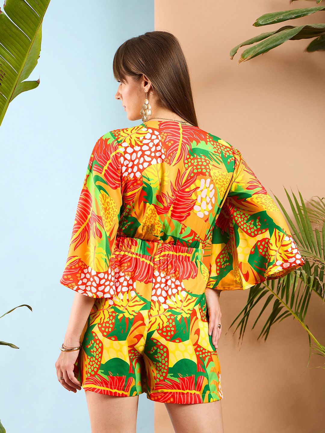 SASSAFRAS Floral Printed V-Neck Playsuit