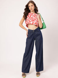 DressBerry Women Stylish Stitches Baggy Jeans
