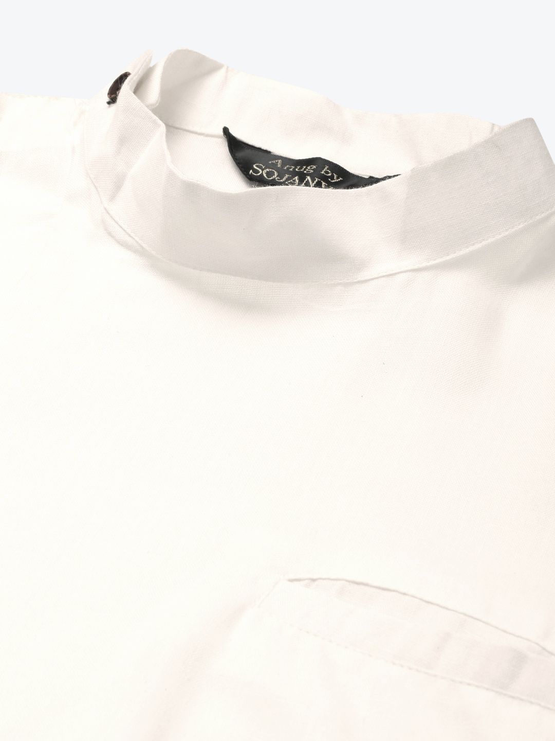 Anug oleh SOJANYA Men Off White Asymmetric Hemline Kurta