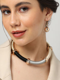 SoHi Gold-Plated Designer Necklace & Earring Set