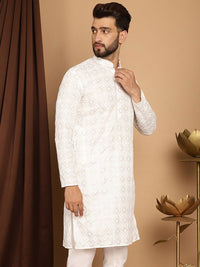 SOJANYA Ethnic Motifs Embroidered Sequinned Cotton Kurta