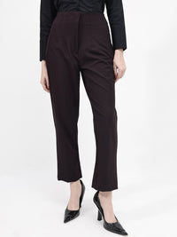 RAREISM Women Tapered Fit Cotton High-Rise Trousers