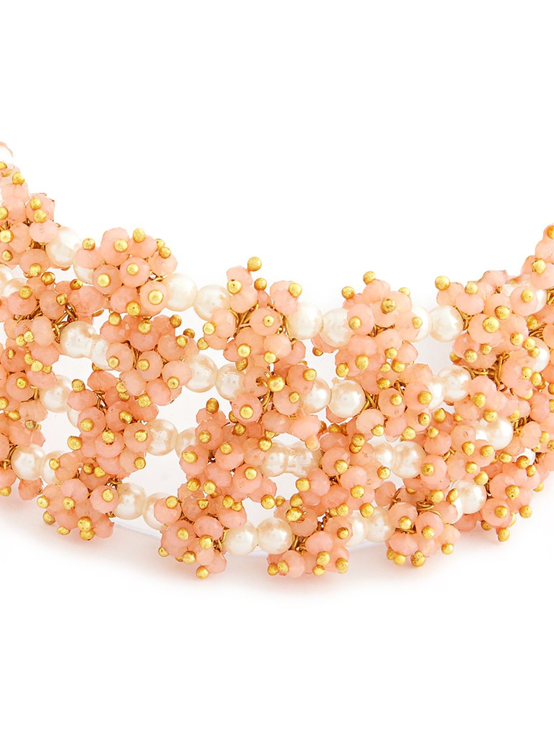 Gelang Salut Emas Zaveri Pearls Wanita Warna Peach