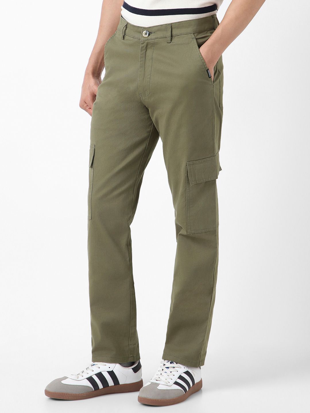 Urbano Fashion Men Regular Fit Solid Cargo Chino Pant with 6 Pockets Stretchable