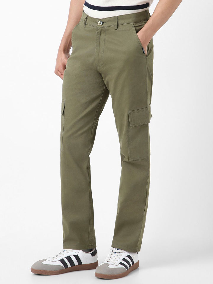 Urbano Fashion Men Regular Fit Solid Cargo Chino Pant with 6 Pockets Stretchable