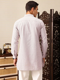 House of Pataudi Shirt Collar Pocket Detailing Rozana Kurta