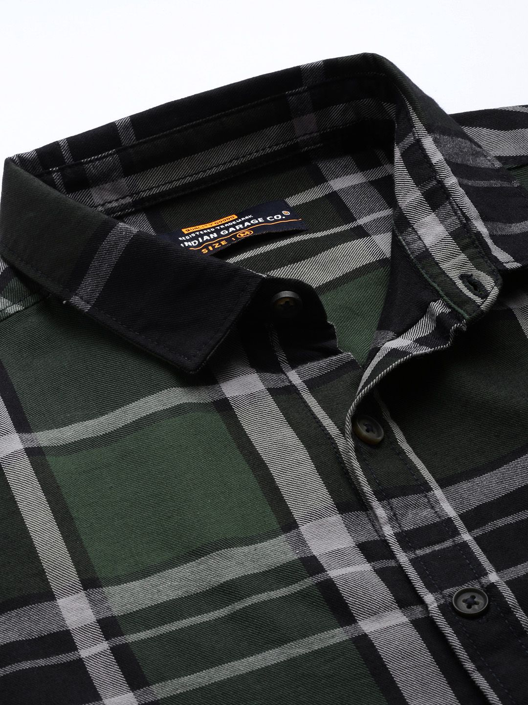 The Indian Garage Co Men Green Checked Casual Shirt