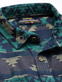 The Indian Garage Co Self Design Geometric Jacquard Relaxed Fit Shirt