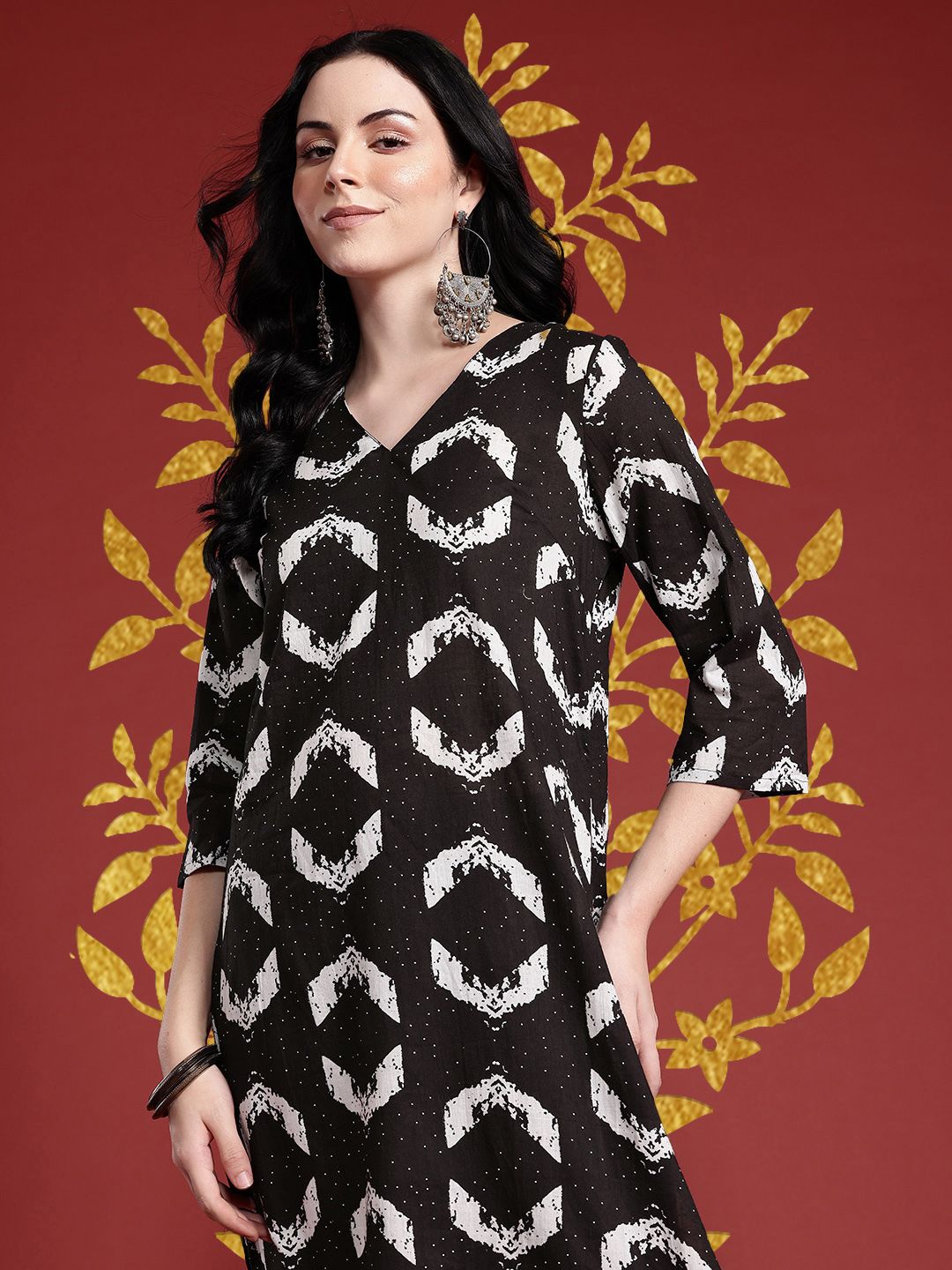 Anouk Geometric Printed Pure Cotton Kurta