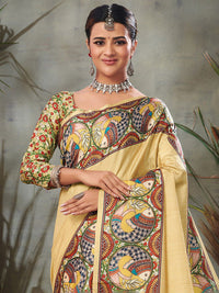 Saree mall Ethnic Motifs Silk Blend Taant Sarees