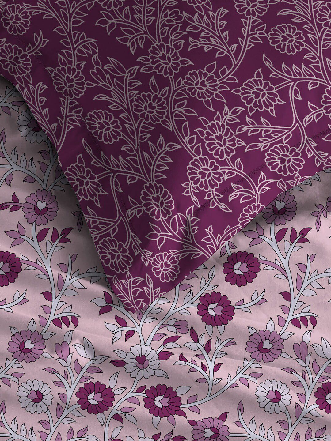 TRIDENT Desert Gardern Pink Urban Comfort Flat 144TC Queen Cotton Bedsheet Set