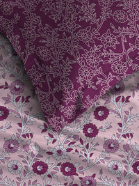 TRIDENT Desert Gardern Pink Urban Comfort Flat 144TC Queen Cotton Bedsheet Set