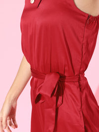 STREET 9 Women Gorgeous Red Solid One-Shoulder Jumpsuit