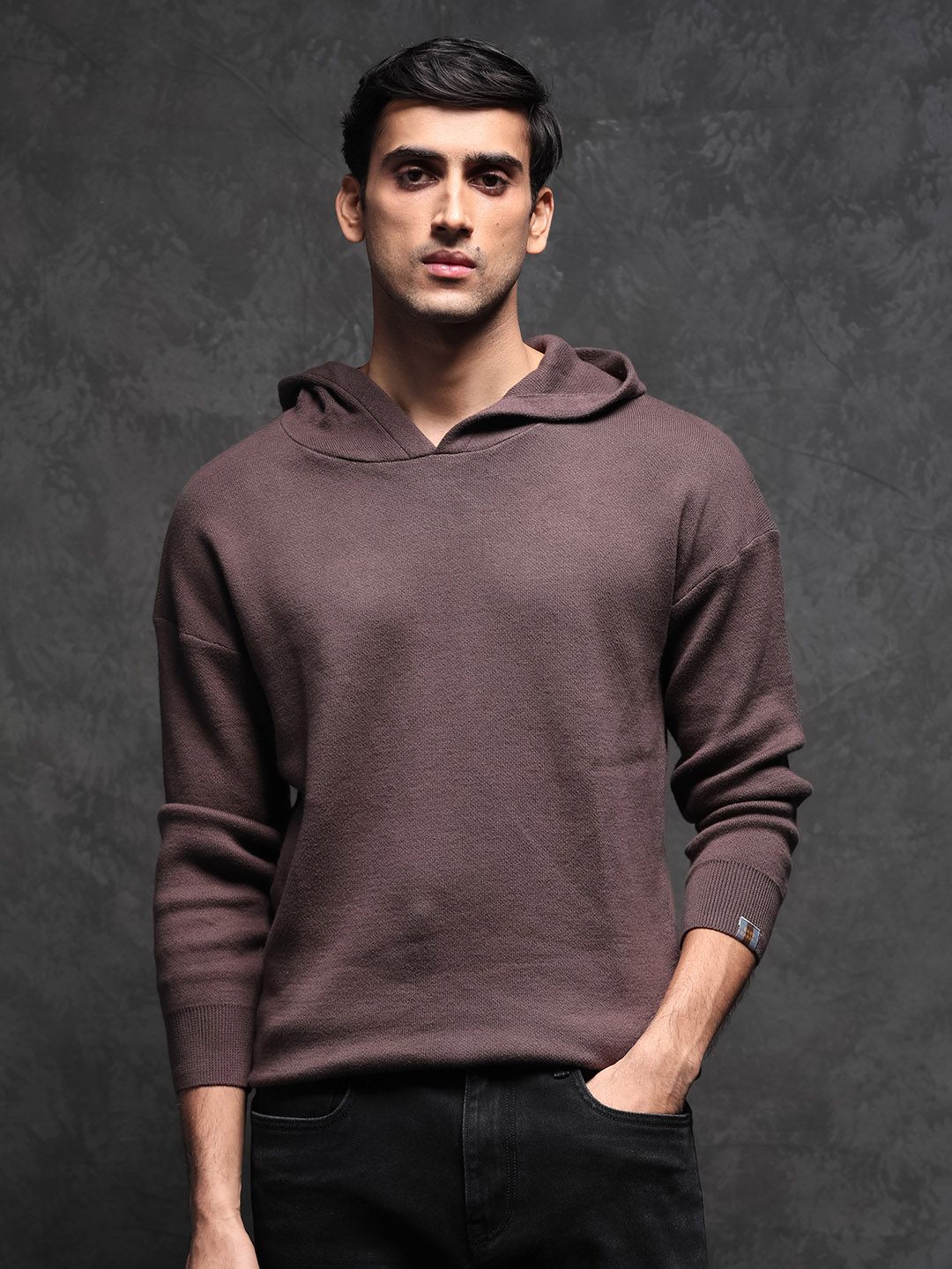 RARE RABBIT Men Zarr Slim Fit Hooded Sweatshirt