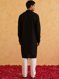 SOJANYA Checked Self Design Mandarin Collar Pure Cotton Kurta With Pyjamas
