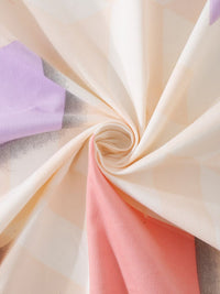 KLOTTHE Cream Geometric Polycotton 300 TC Single Fine Bedsheet with a Pillow Cover-87 x 59 inches