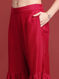 Anouk Indie Floral Printed Kurta With Sharara & With Dupatta