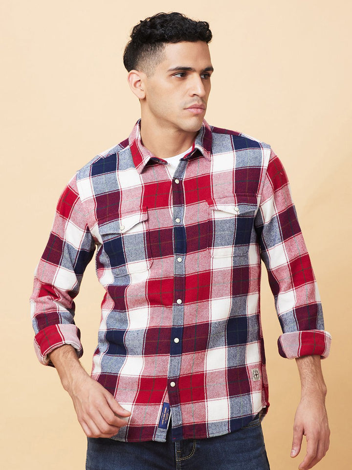 Being Human Men Slim Fit Tartan Checks Opaque Checked Casual Shirt