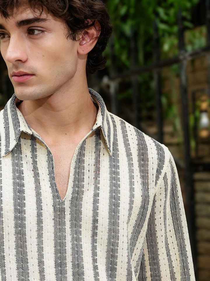 Eszett Men Classic Striped Casual Shirt