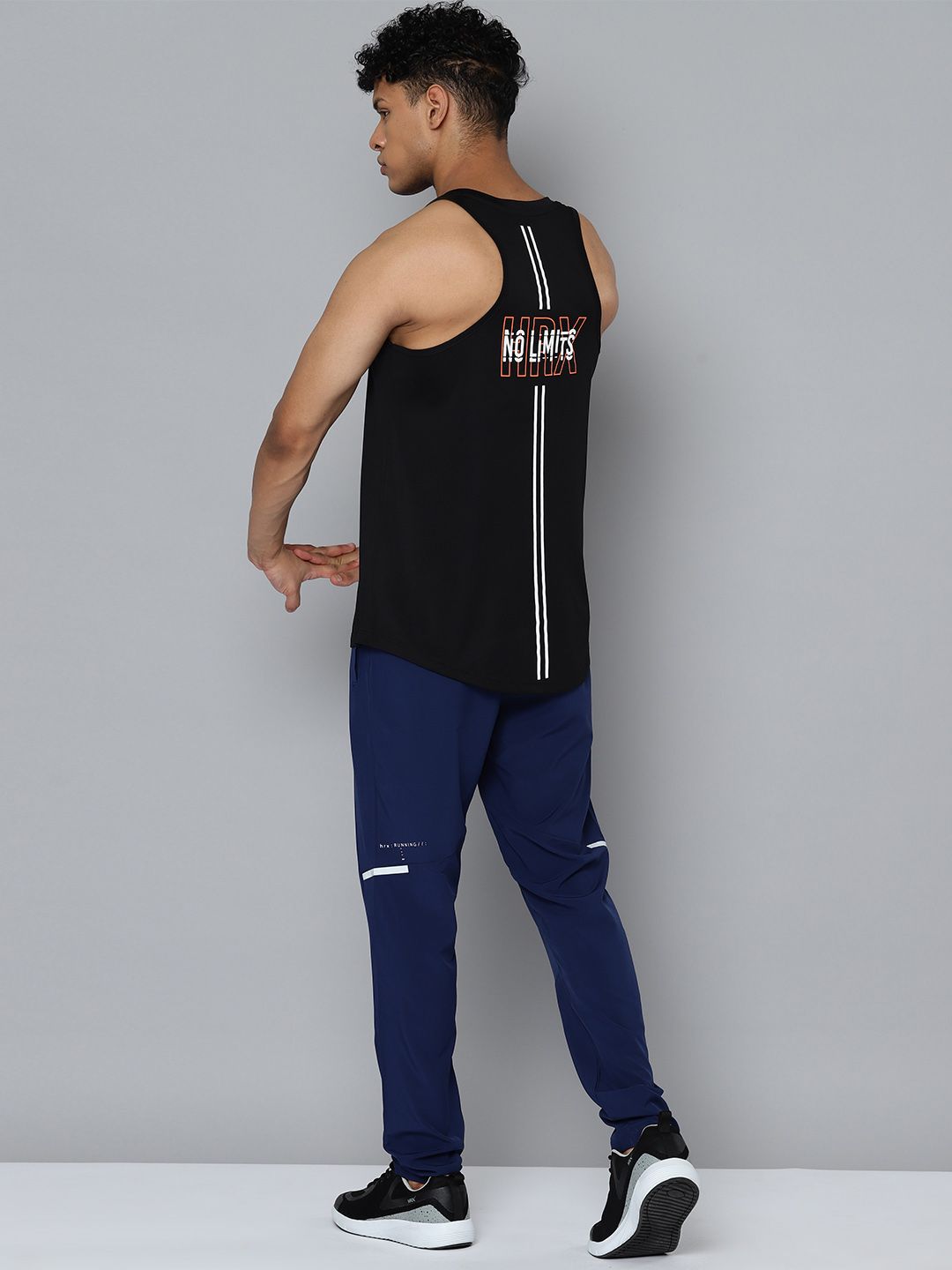HRX by Hrithik Roshan Rapid-Dry Brand Logo Printed Back Sleeveless Training T-shirt
